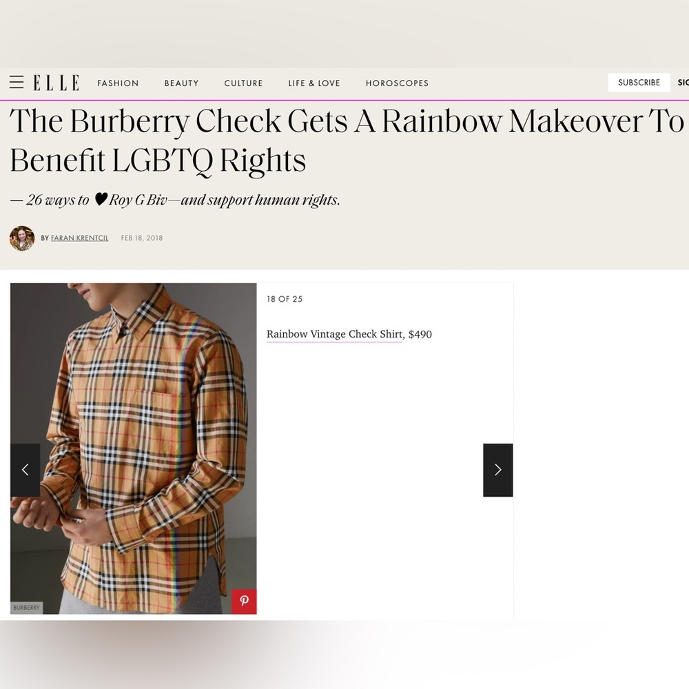 Burberry: Rainbow Chemise Nova Vintage Check Button Shirt (Limited Edition) - Picture 4 of 17